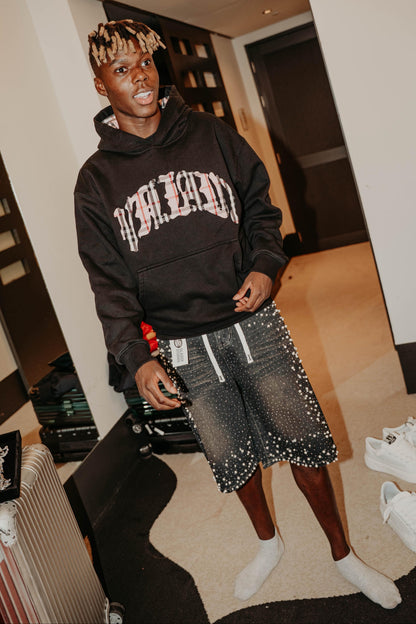 Black Glassy pearl shorts