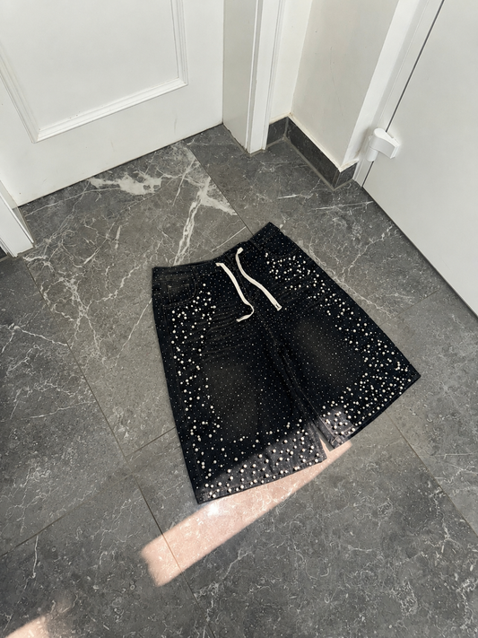 Black Glassy pearl shorts