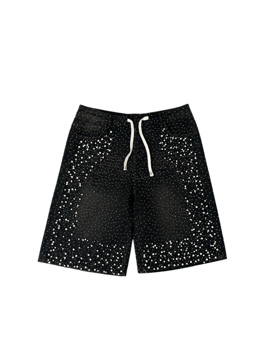 Black Glassy pearl shorts