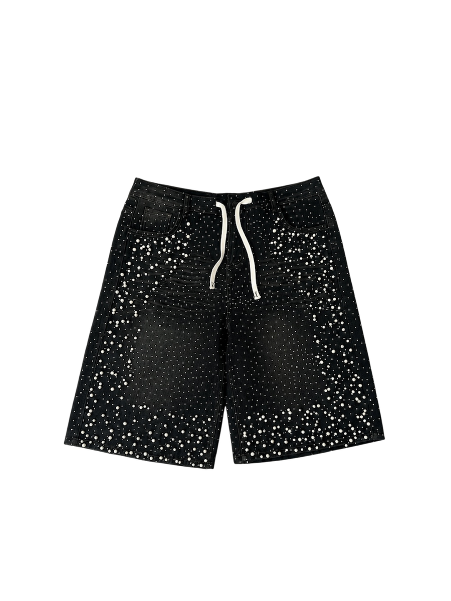 Black Glassy pearl shorts
